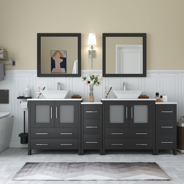 Ravenna 84" Double Sink Bathroom Vanity Combo Set