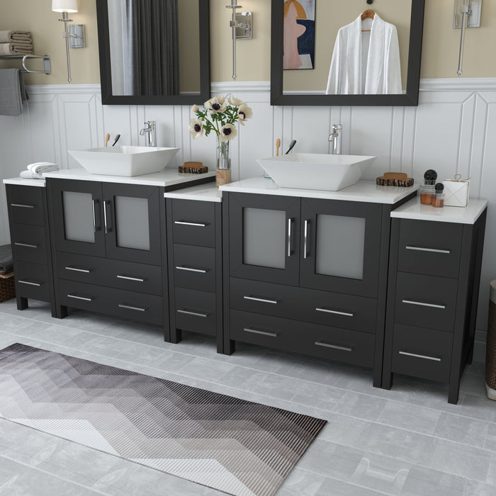 Ravenna 96" Double Sink Bathroom Vanity Combo Set