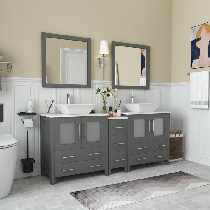 Ravenna 72" Double Sink Bathroom Vanity Combo Set