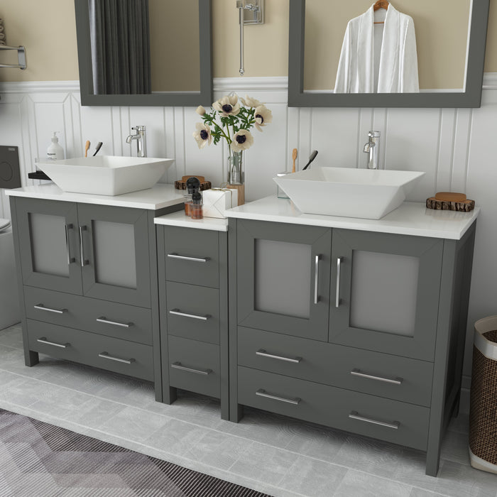 Ravenna 72" Double Sink Bathroom Vanity Combo Set