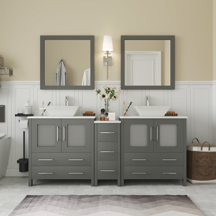 Ravenna 72" Double Sink Bathroom Vanity Combo Set