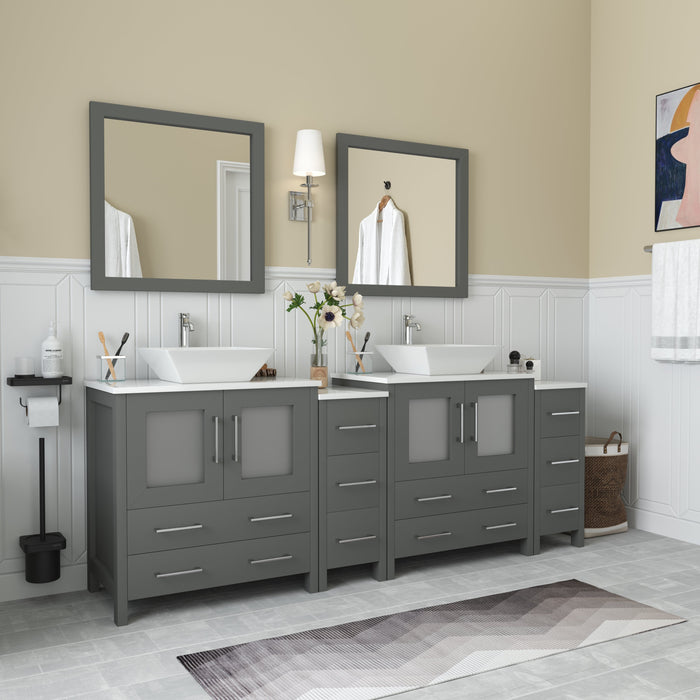 Ravenna 84" Double Sink Bathroom Vanity Combo Set