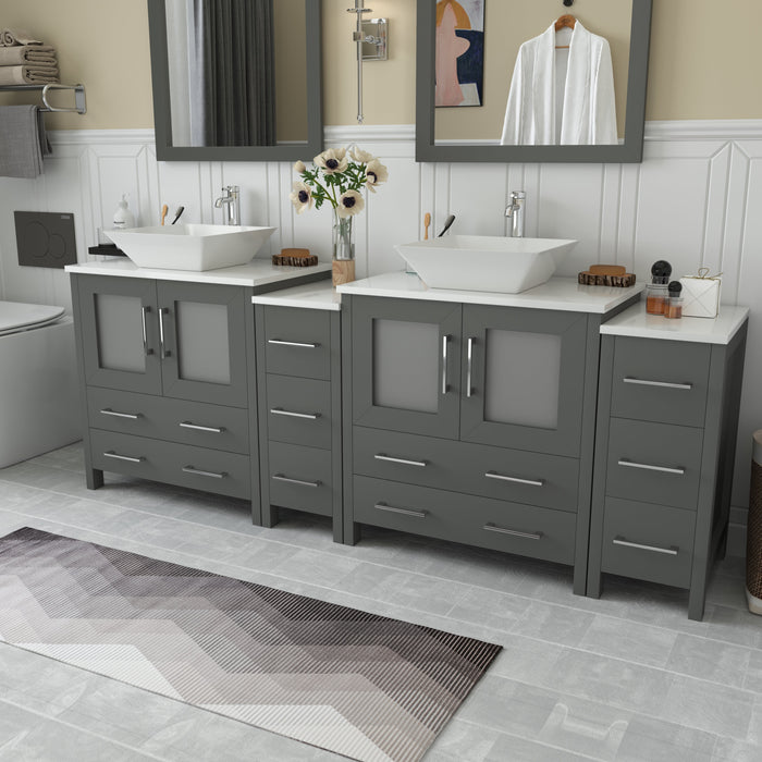 Ravenna 84" Double Sink Bathroom Vanity Combo Set