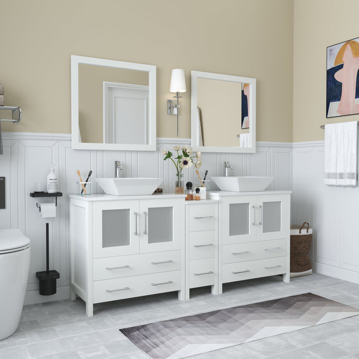 Ravenna 72" Double Sink Bathroom Vanity Combo Set