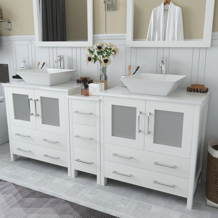 Ravenna 72" Double Sink Bathroom Vanity Combo Set