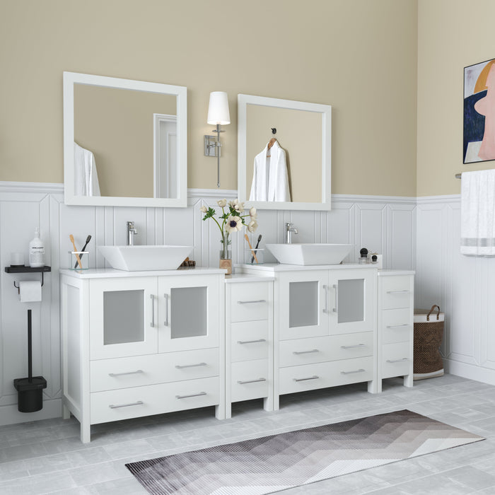 Ravenna 84" Double Sink Bathroom Vanity Combo Set