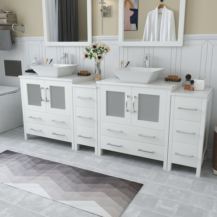 Ravenna 84" Double Sink Bathroom Vanity Combo Set