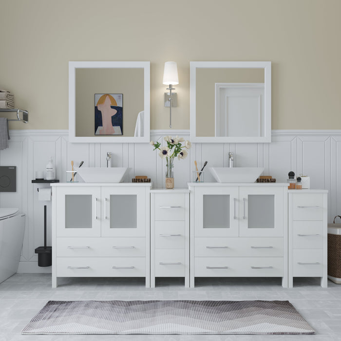 Ravenna 84" Double Sink Bathroom Vanity Combo Set