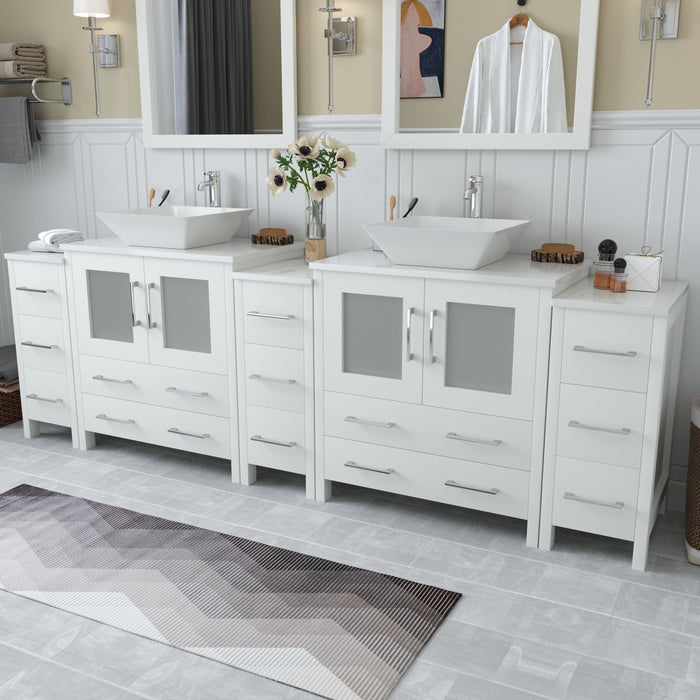 Ravenna 96" Double Sink Bathroom Vanity Combo Set