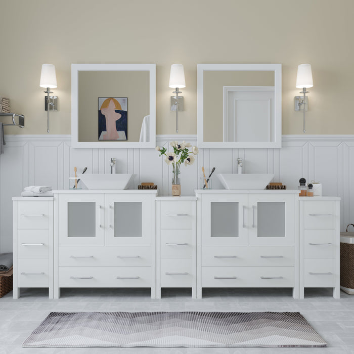 Ravenna 96" Double Sink Bathroom Vanity Combo Set