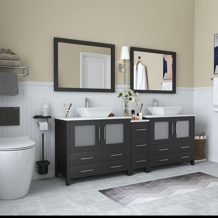 Ravenna 84" Double Sink Bathroom Vanity Combo Set