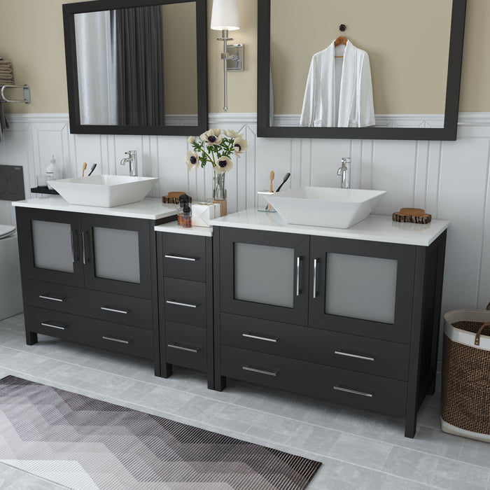 Ravenna 84" Double Sink Bathroom Vanity Combo Set