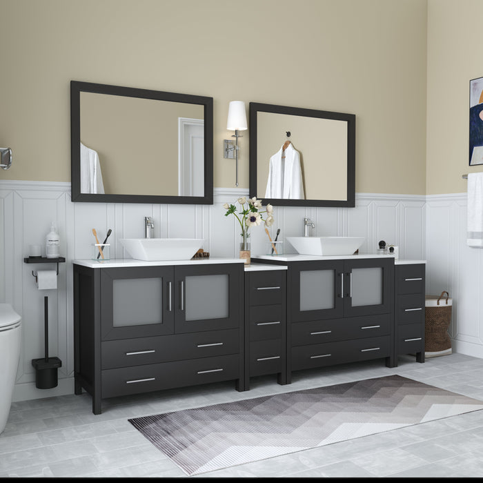 Ravenna 96" Double Sink Bathroom Vanity Combo Set