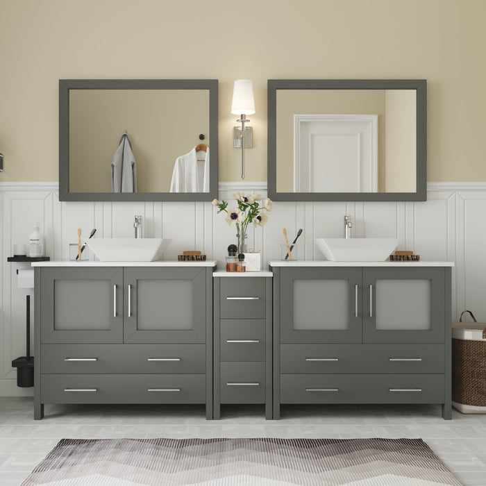 Ravenna 84" Double Sink Bathroom Vanity Combo Set