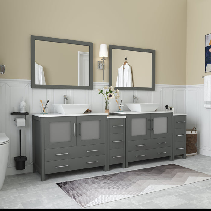 Ravenna 96" Double Sink Bathroom Vanity Combo Set