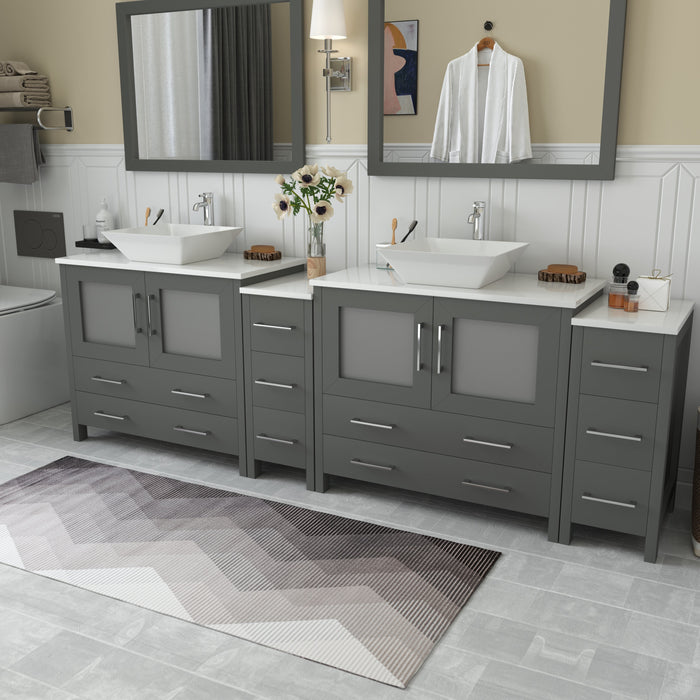 Ravenna 96" Double Sink Bathroom Vanity Combo Set