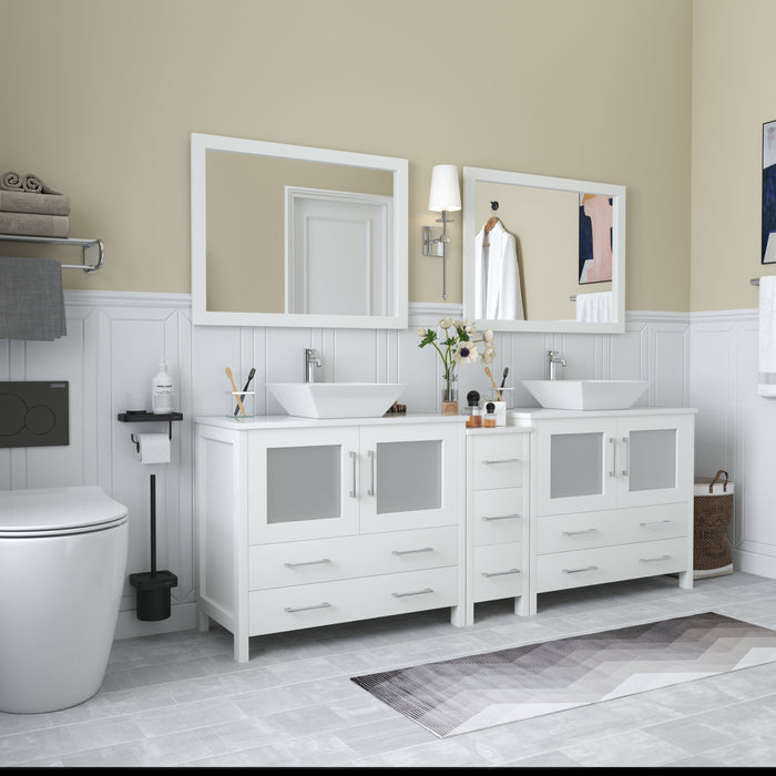 Ravenna 84" Double Sink Bathroom Vanity Combo Set