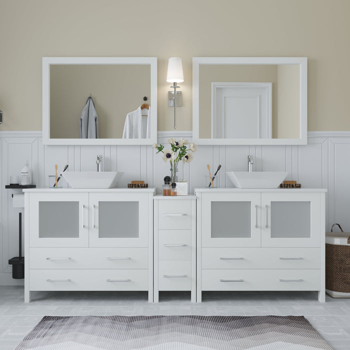 Ravenna 84" Double Sink Bathroom Vanity Combo Set