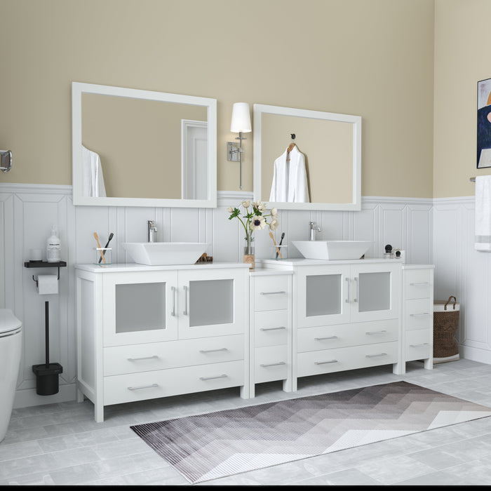 Ravenna 96" Double Sink Bathroom Vanity Combo Set