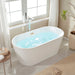 54" Freestanding White Acrylic Bathtub - HomeBeyond