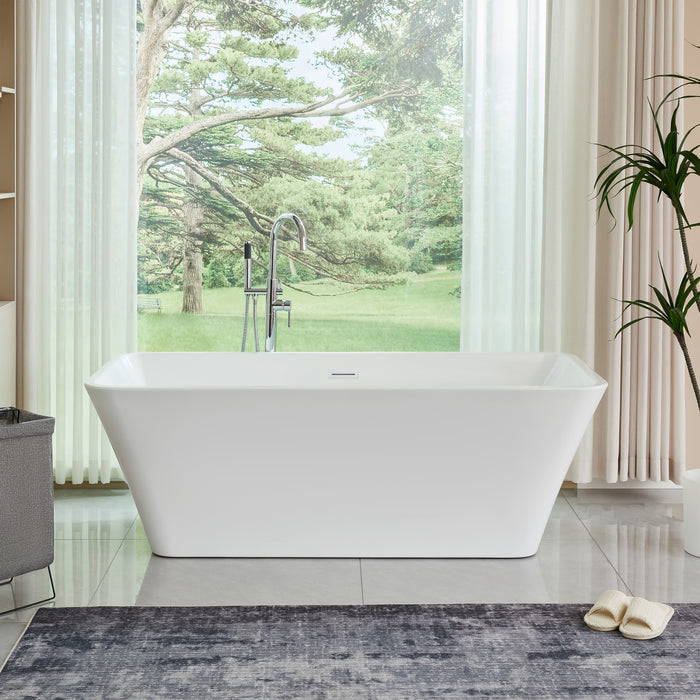 67" x 30" Freestanding Acrylic Bathtub - HomeBeyond