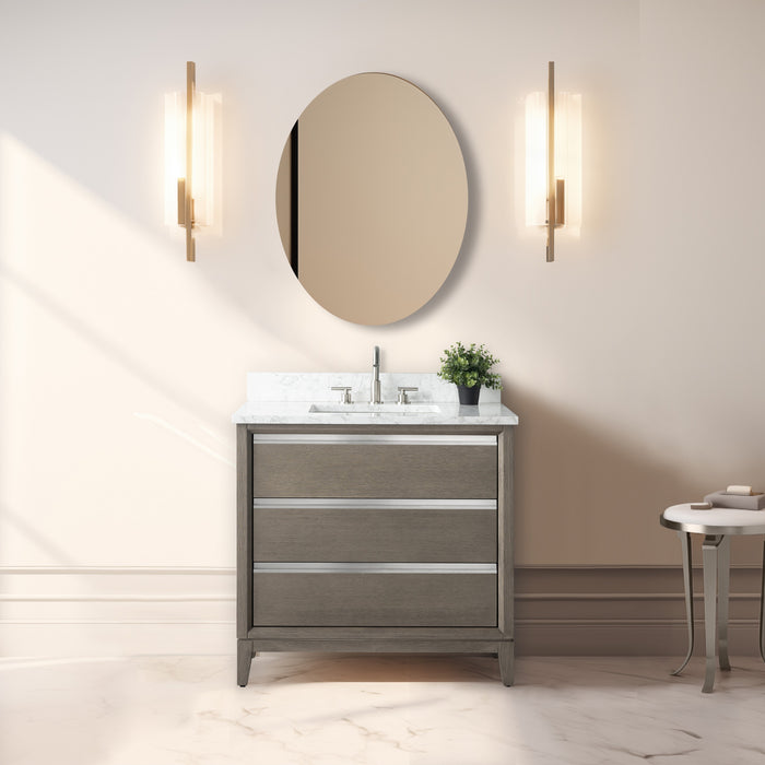 36" Single Sink Bathroom Vanity with Engineered Marble Top