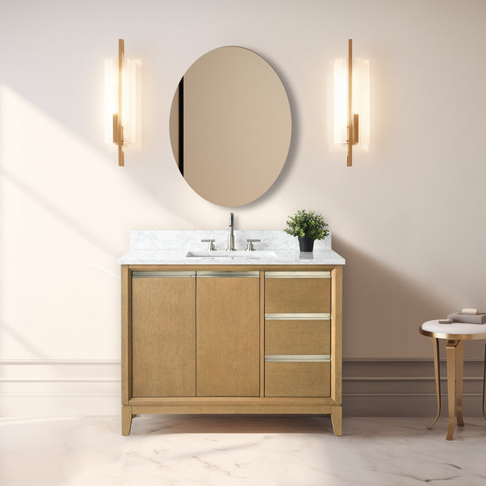 42" Single Sink Bathroom Vanity with Engineered Marble Top