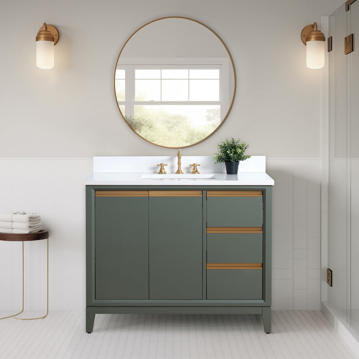 42" Single Sink Bathroom Vanity with Engineered Marble Top