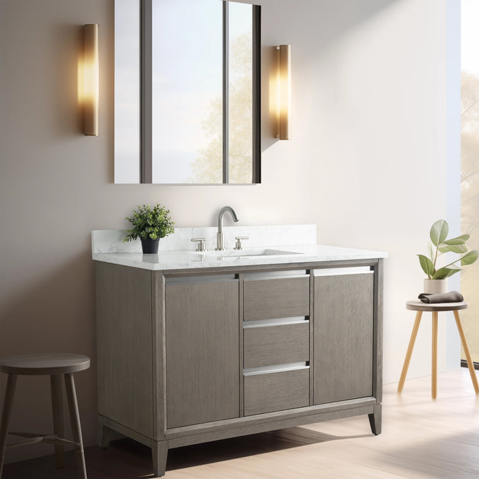 48" Single Sink Bathroom Vanity with Engineered Marble Top