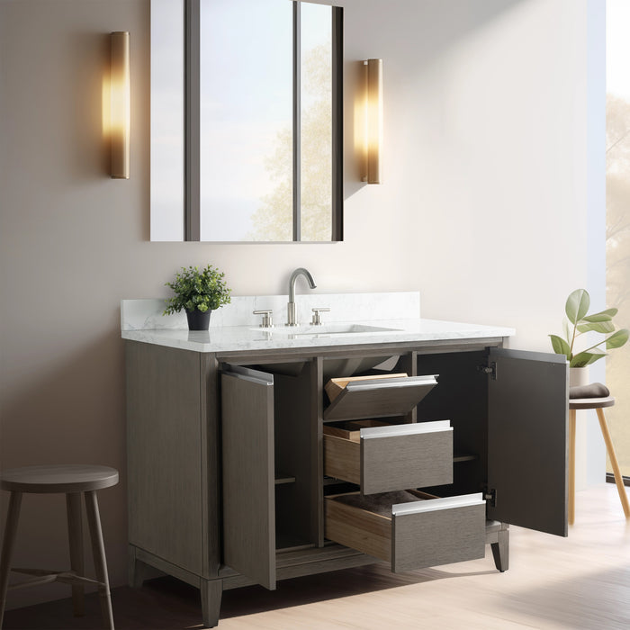 48" Single Sink Bathroom Vanity with Engineered Marble Top