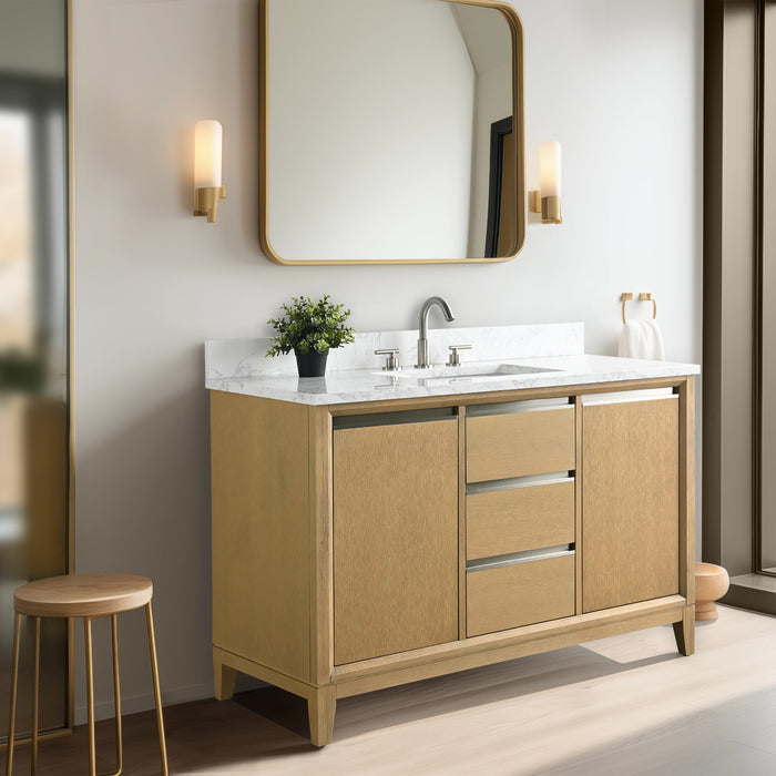 48" Single Sink Bathroom Vanity with Engineered Marble Top