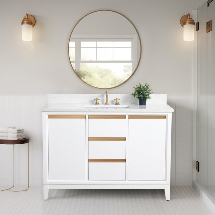 48" Single Sink Bathroom Vanity with Engineered Marble Top