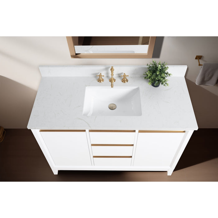 48" Single Sink Bathroom Vanity with Engineered Marble Top