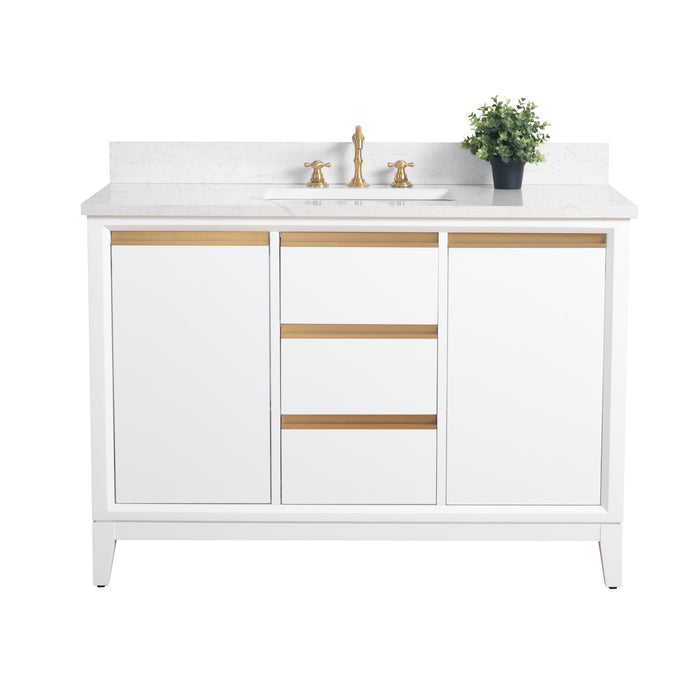 48" Single Sink Bathroom Vanity with Engineered Marble Top