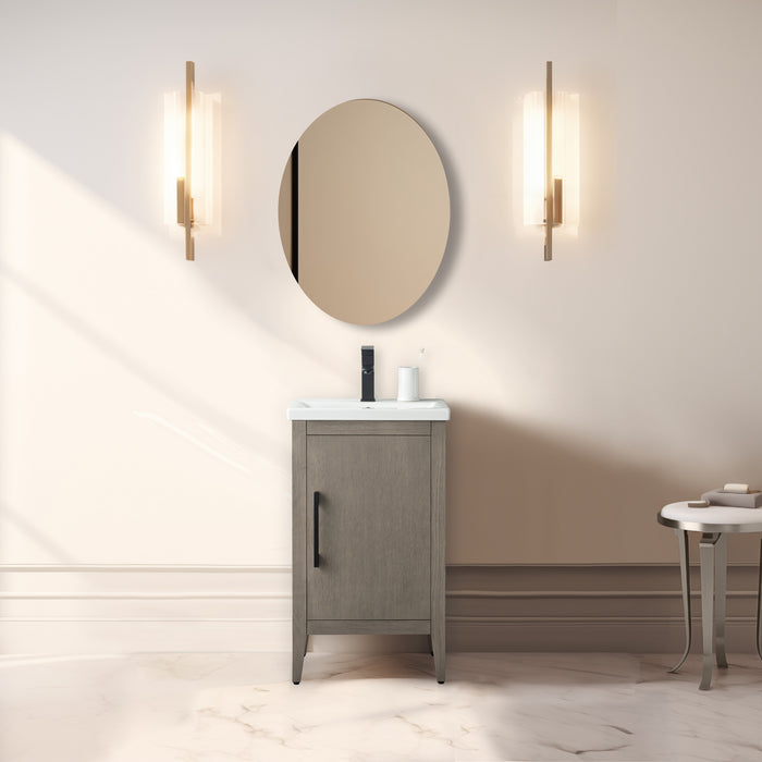 20" Single Sink Bathroom Vanity Cabinet with Ceramic Top