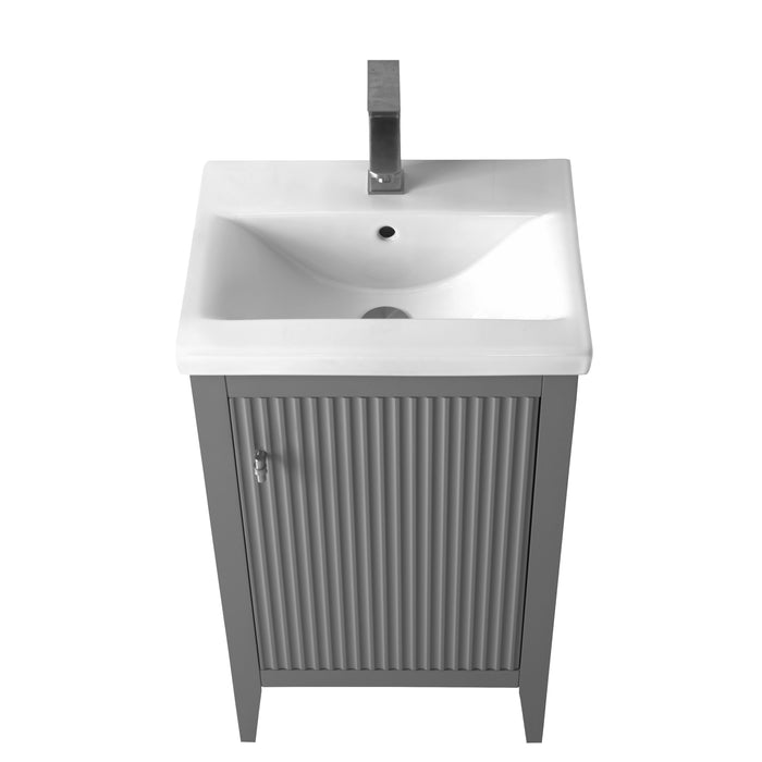 20" Single Sink Bathroom Vanity Cabinet with Ceramic Top