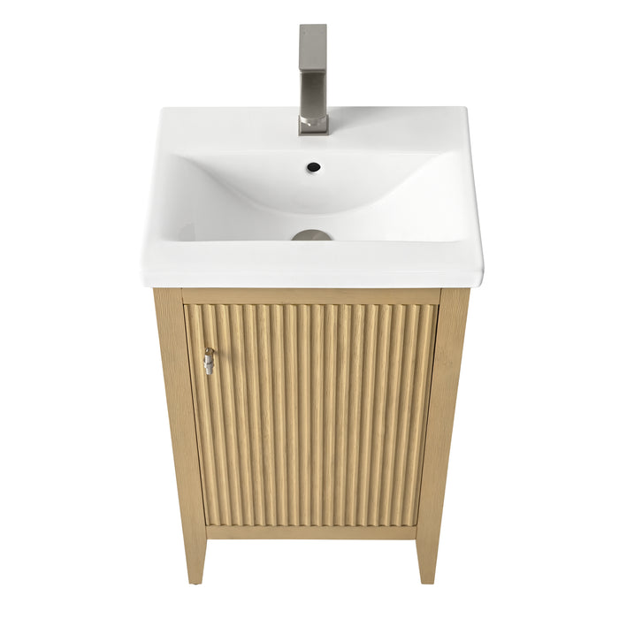 20" Single Sink Bathroom Vanity Cabinet with Ceramic Top