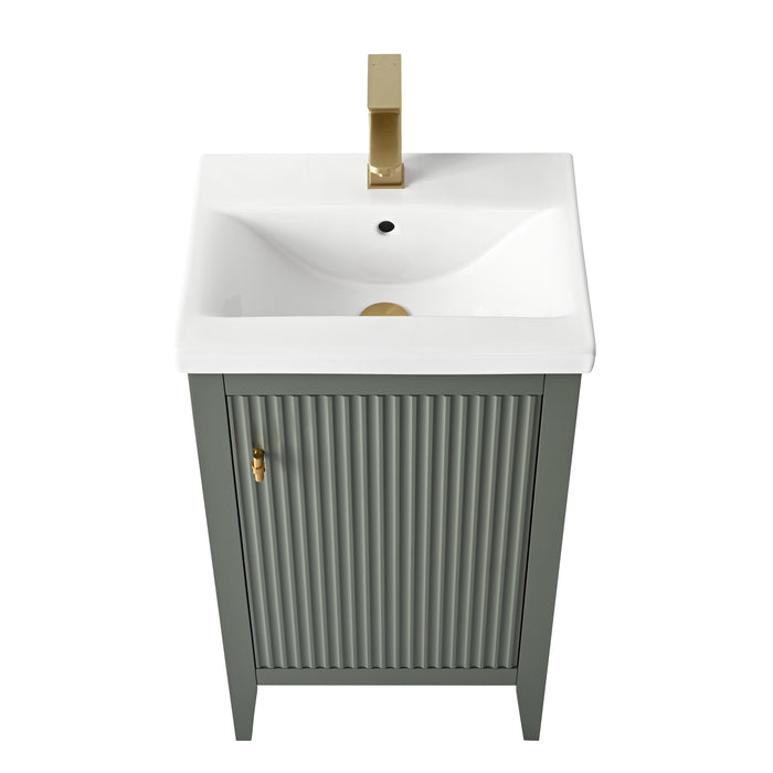 20" Single Sink Bathroom Vanity Cabinet with Ceramic Top