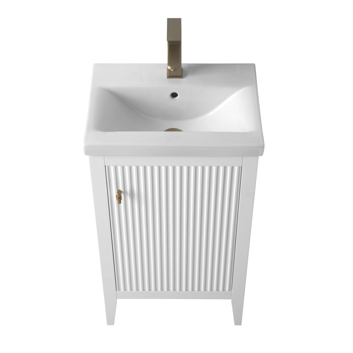 20" Single Sink Bathroom Vanity Cabinet with Ceramic Top