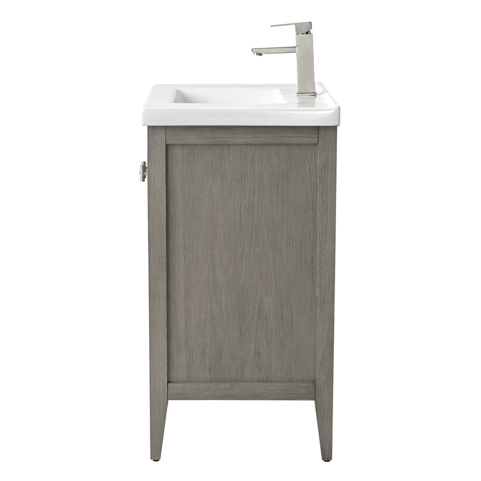 24" Single Sink Bathroom Vanity Cabinet with Ceramic Top