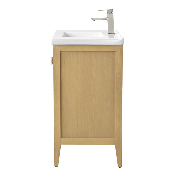 24" Single Sink Bathroom Vanity Cabinet with Ceramic Top