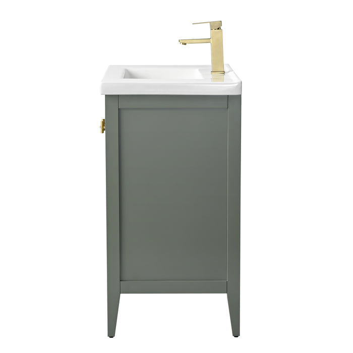 30" Single Sink Bathroom Vanity Cabinet with Ceramic Top