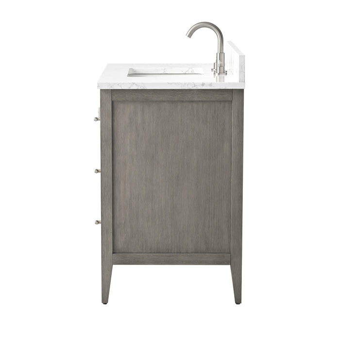 36” Single Sink Bathroom Vanity Cabinet with Engineered Marble Top