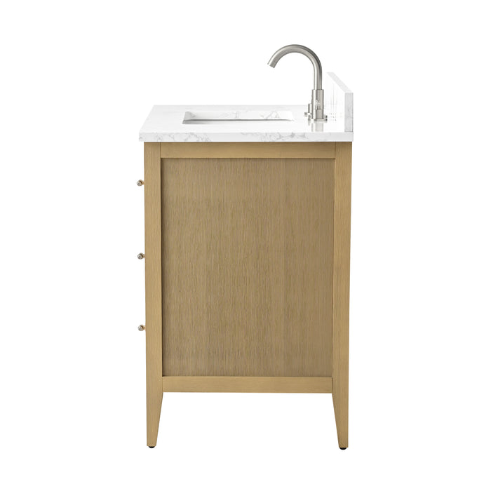 36” Single Sink Bathroom Vanity Cabinet with Engineered Marble Top