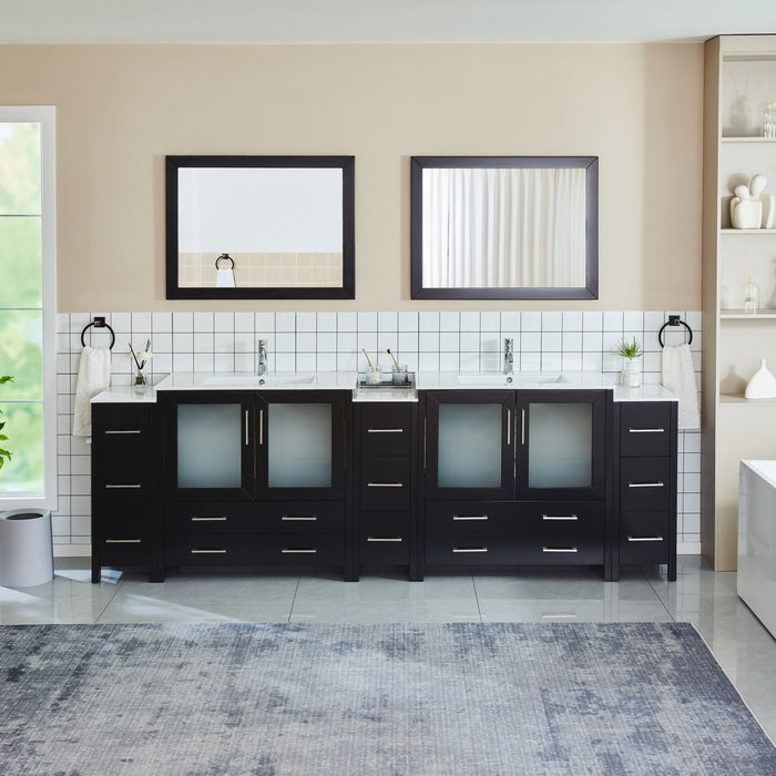 Brescia 108" Double Sink Modern Bathroom Vanity Set - HomeBeyond