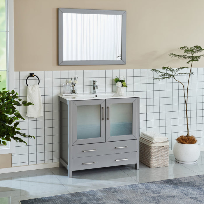 Brescia 36" Single Sink Modern Bathroom Vanity Set - HomeBeyond