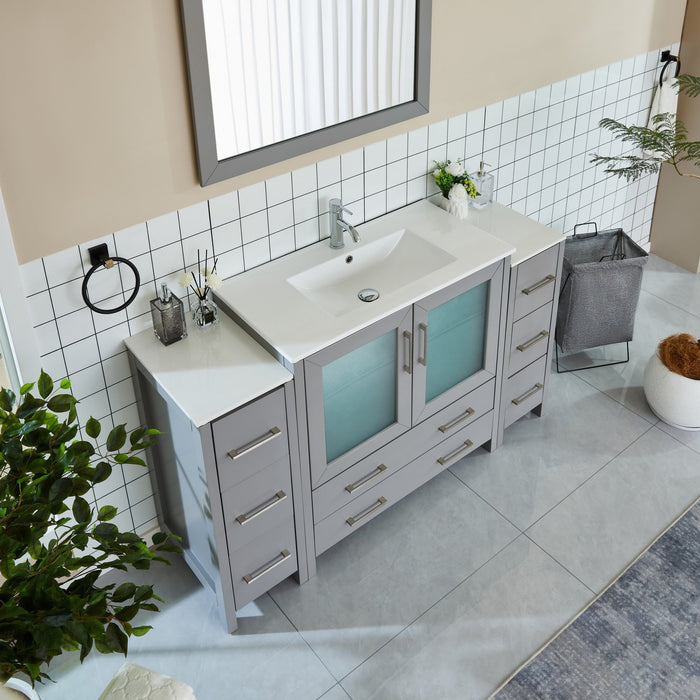 Brescia 60" Single Sink Modern Bathroom Vanity Set - HomeBeyond