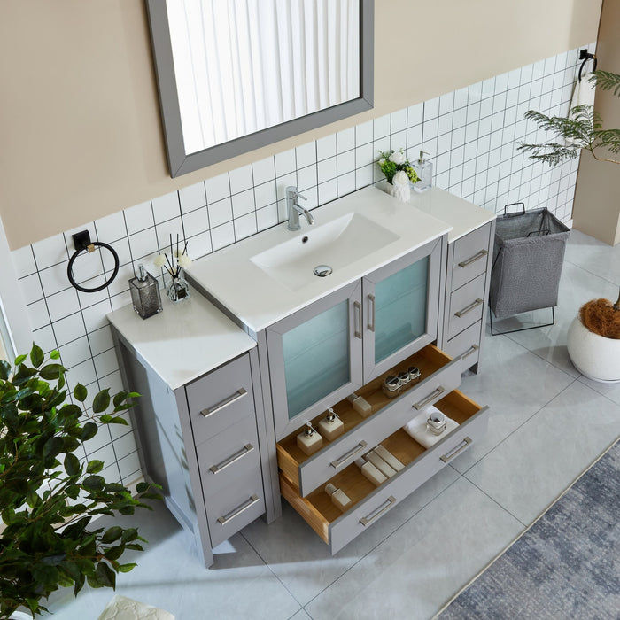 Brescia 60" Single Sink Modern Bathroom Vanity Set - HomeBeyond