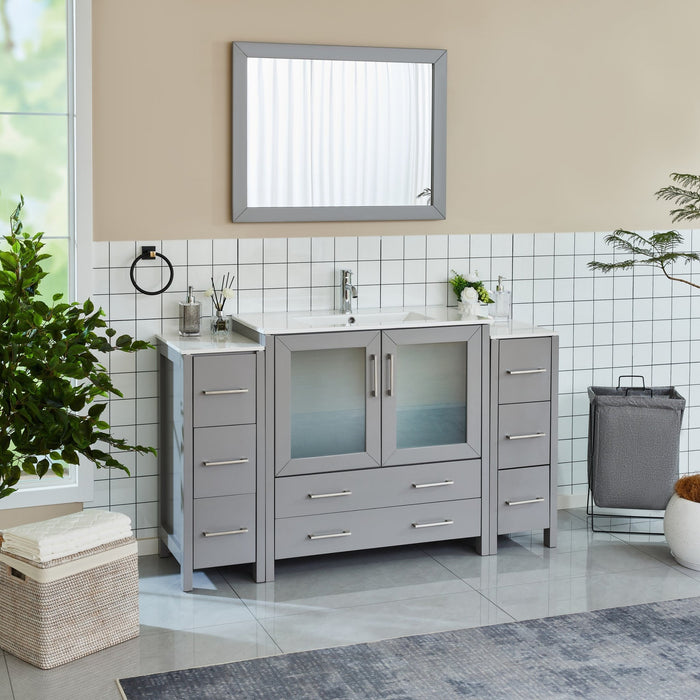 Brescia 60" Single Sink Modern Bathroom Vanity Set - HomeBeyond