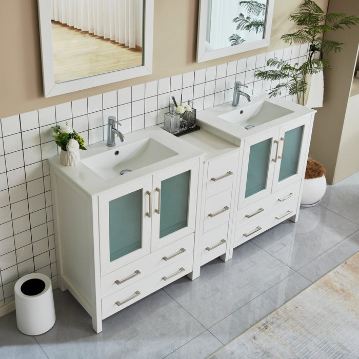 Brescia 72" Double Sink Modern Bathroom Vanity Set - HomeBeyond